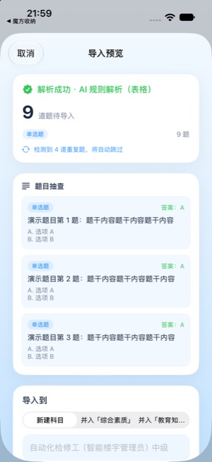 AI 导入报告